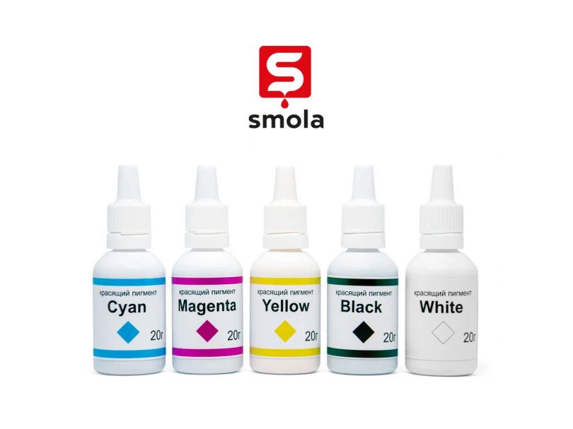 SMOLA CMYK+W набор красящих пигментов , 5 цветов по 20 гр