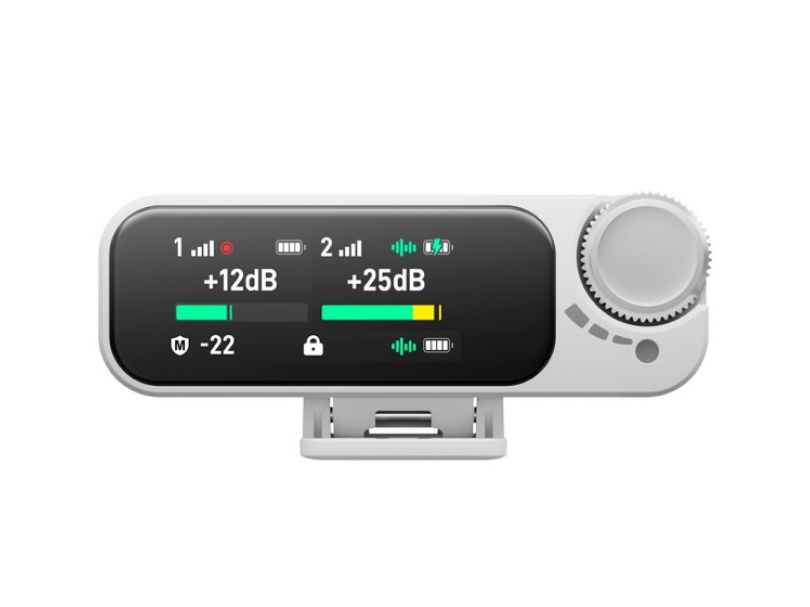  Ultra 02 (TX+TX+RX) Радиосистема 2,4Гц приемник + 2 передатчика в кейсе с подзарядкой, разъем 3,5мм,  USB-C, Lightning, цвет белый