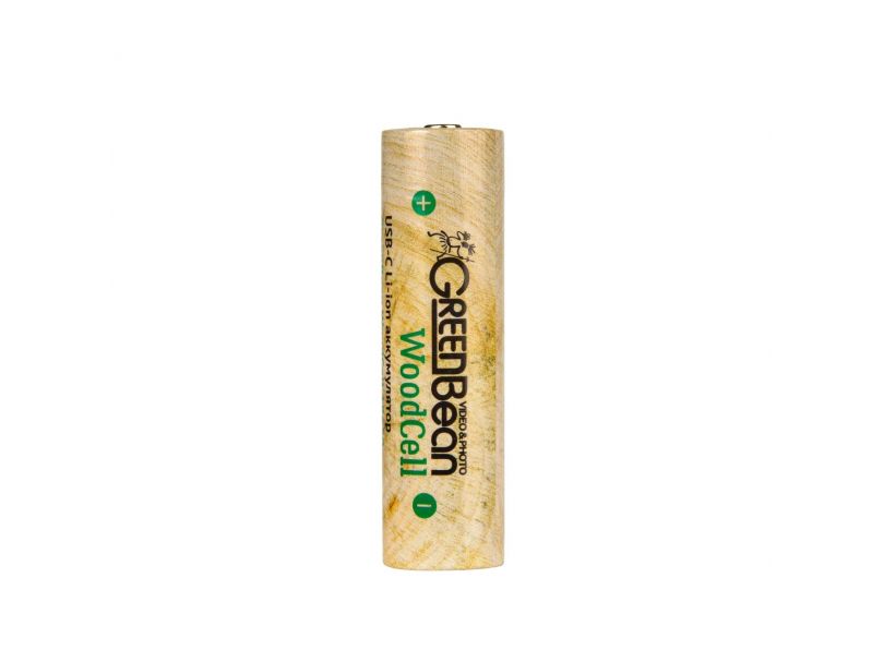 Аккумулятор GreenBean WoodCell 18650 зарядка USB-C (набор 2 шт)