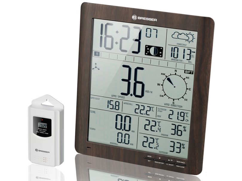 Метеостанция Bresser ClimaTemp XXL в корпусе под дерево