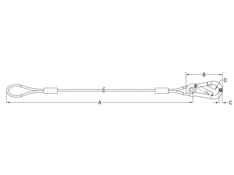 KUPO SW-04 dia. 3.2 mm, 75 cm length safety wire w/PVC Тросик страховочный