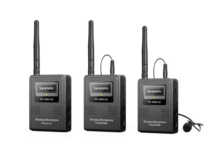 Микрофоны радио Saramonic SR-WM2100 (TX+TX+RX), 2.4 ГГц, 3.5 мм