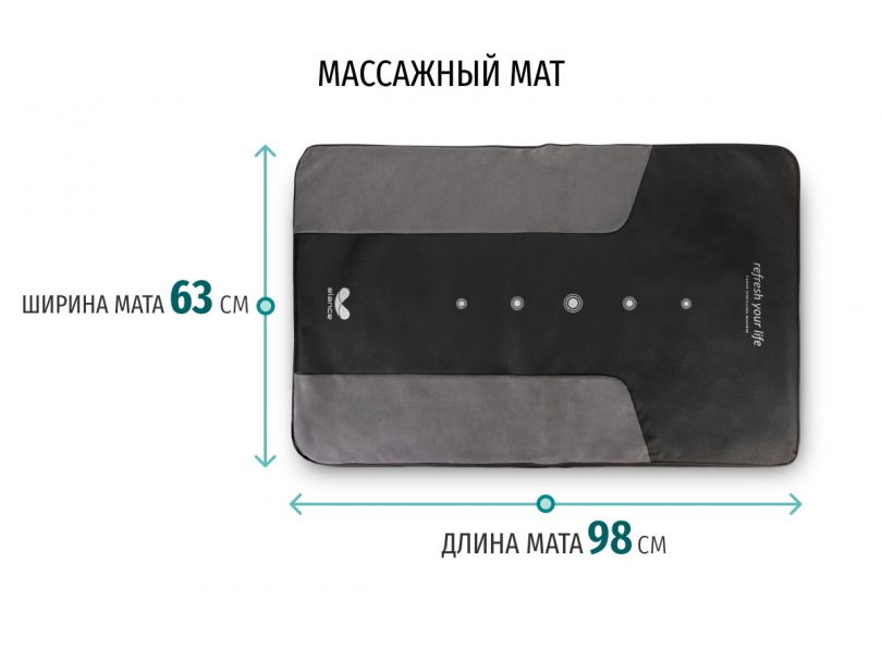 Gapo Alance Black Аппарат для массажа мышц спины и растяжки позвоночника, комплект «Коврик-мат» (массажный мат)