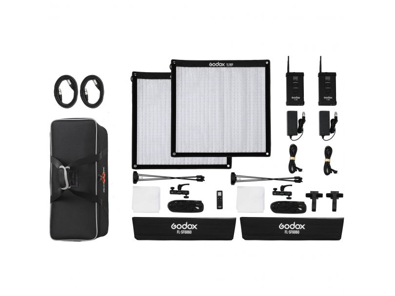 Комплект светодиодных осветителей Godox FL150S-K2 для видеосъемки, шт
