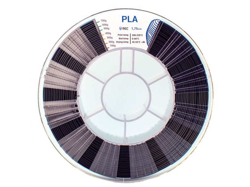 PLA пластик REC 1.75мм чёрный