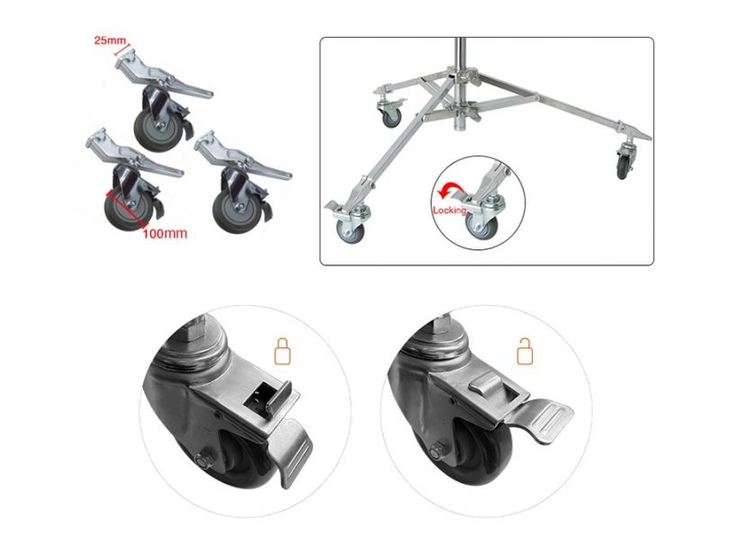 E-IMAGE Wheels for Stands w/25*25 mm leg Комплект колес