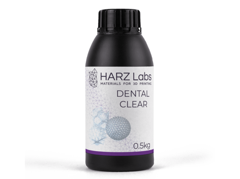Фотополимер HARZLabs Dental Clear, прозрачный (0,5 кг)