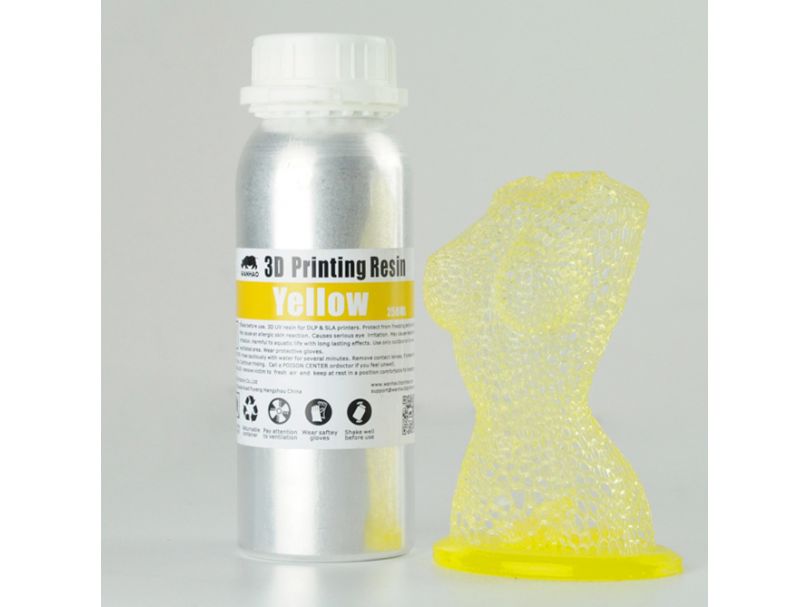 Фотополимер Wanhao Standard Resin, жёлтый (250 мл)