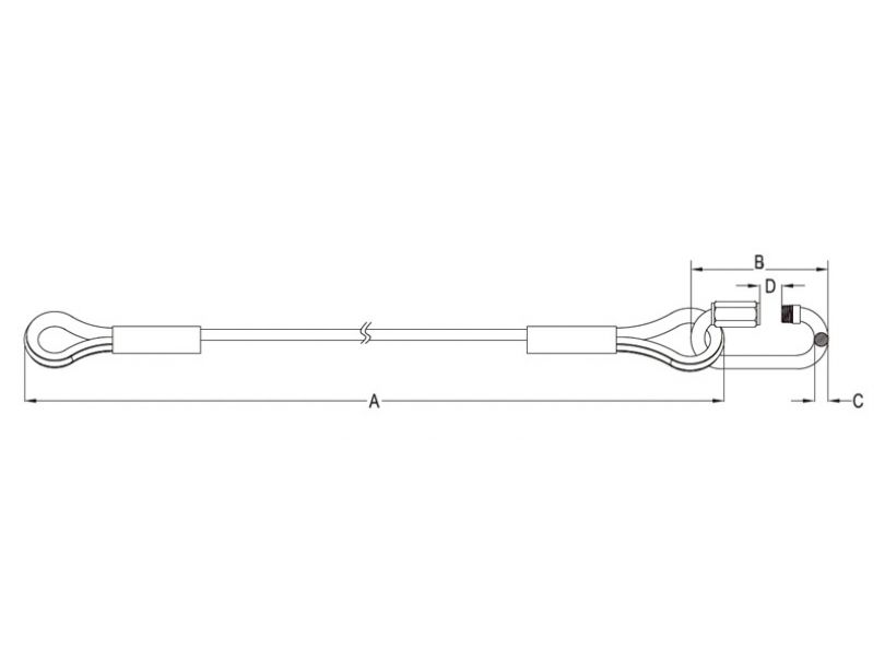 KUPO SW-03 dia. 5 mm, 100 cm length Duty Safety Wire. Тросик страховочный