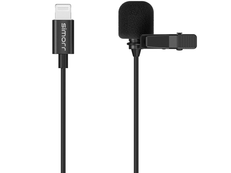 Микрофон петличный simorr wave l3 Lightning Чёрный