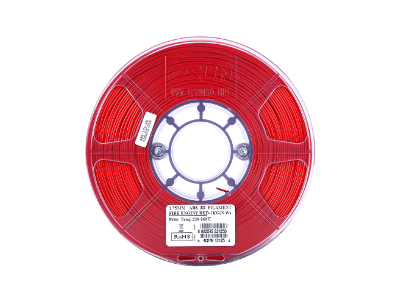 ABS+ filament, 1.75 mm, fire engine red, 1 kg/r
