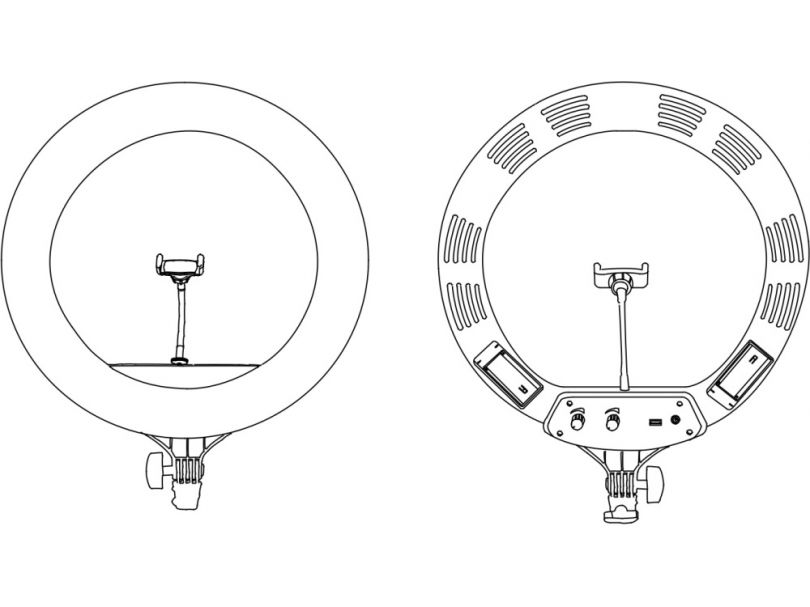 E-IMAGE EL-18 PB 18" LED ring light with battery slot Светодиодный осветитель кольцевой