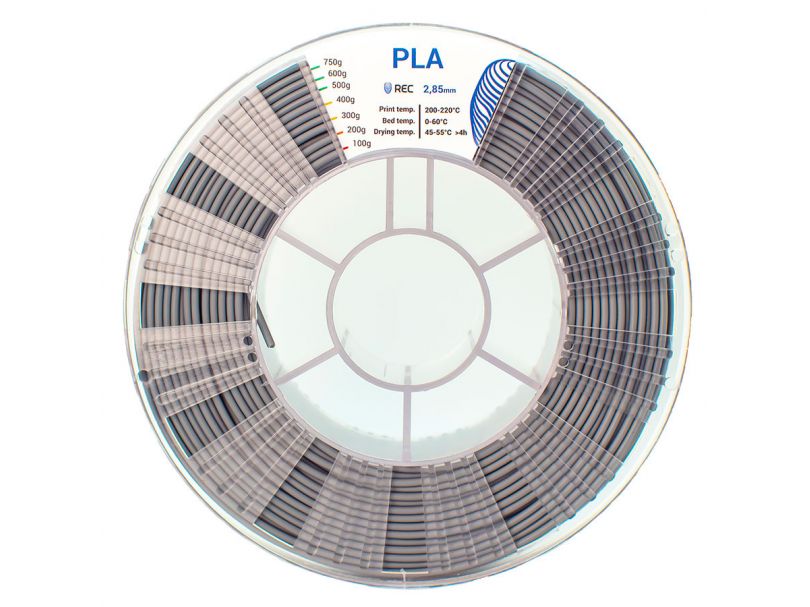 PLA пластик REC 2.85мм серый