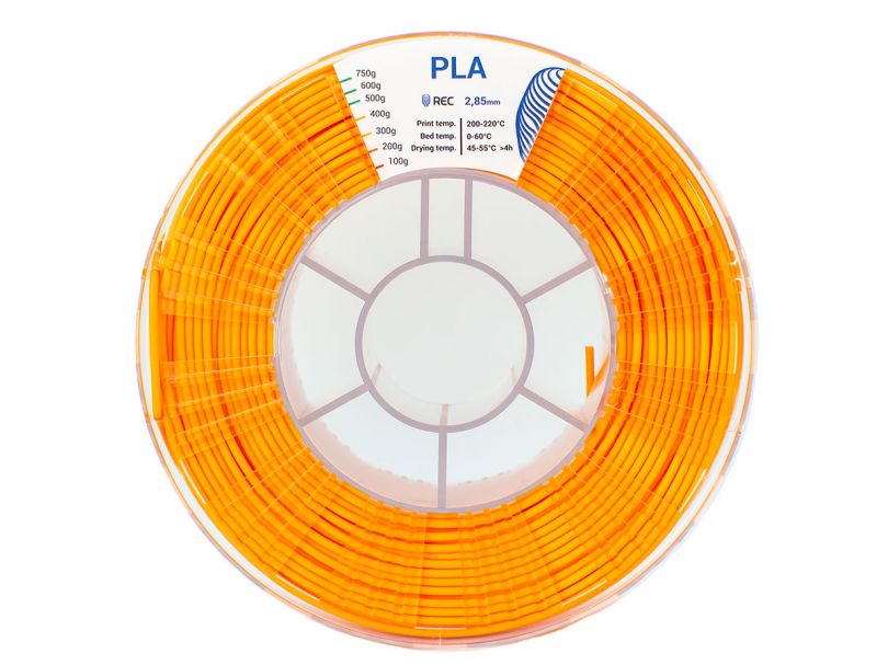 PLA пластик REC 2.85мм оранжевый