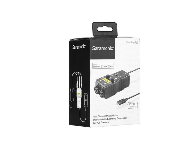 Адаптер Saramonic SmartRig+ Di для микрофона и гитары двухканальный на Apple Lightning Audio
