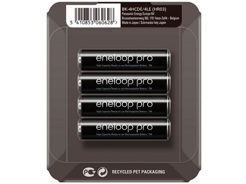 Аккумулятор PANASONIC Eneloop Pro AAA 900 4BP (BK-4HCDE/4LE) 900 mAh, 4 шт, блистер-кейс, AAA