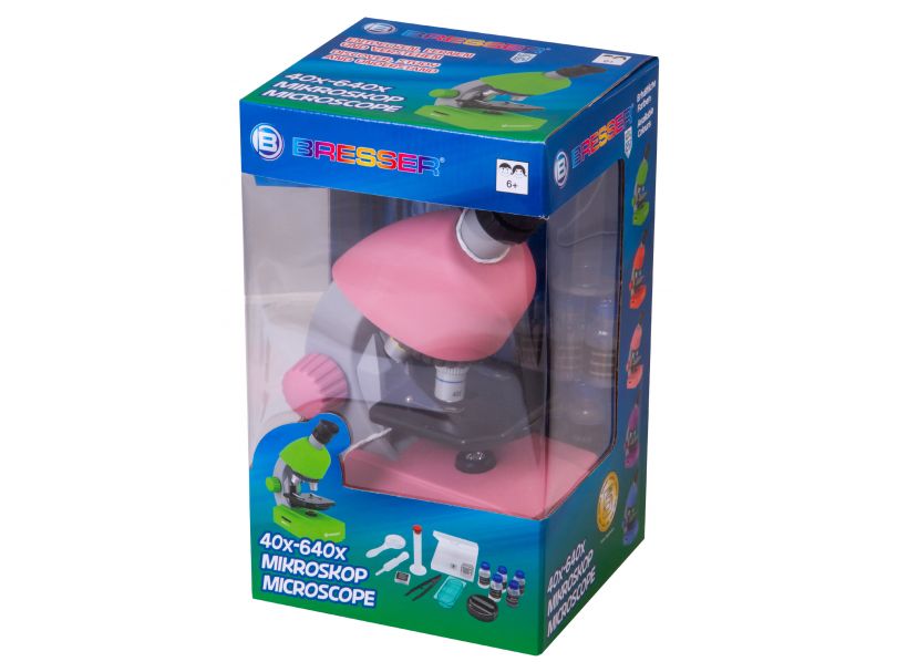 Микроскоп Bresser Junior 40–640x, розовый